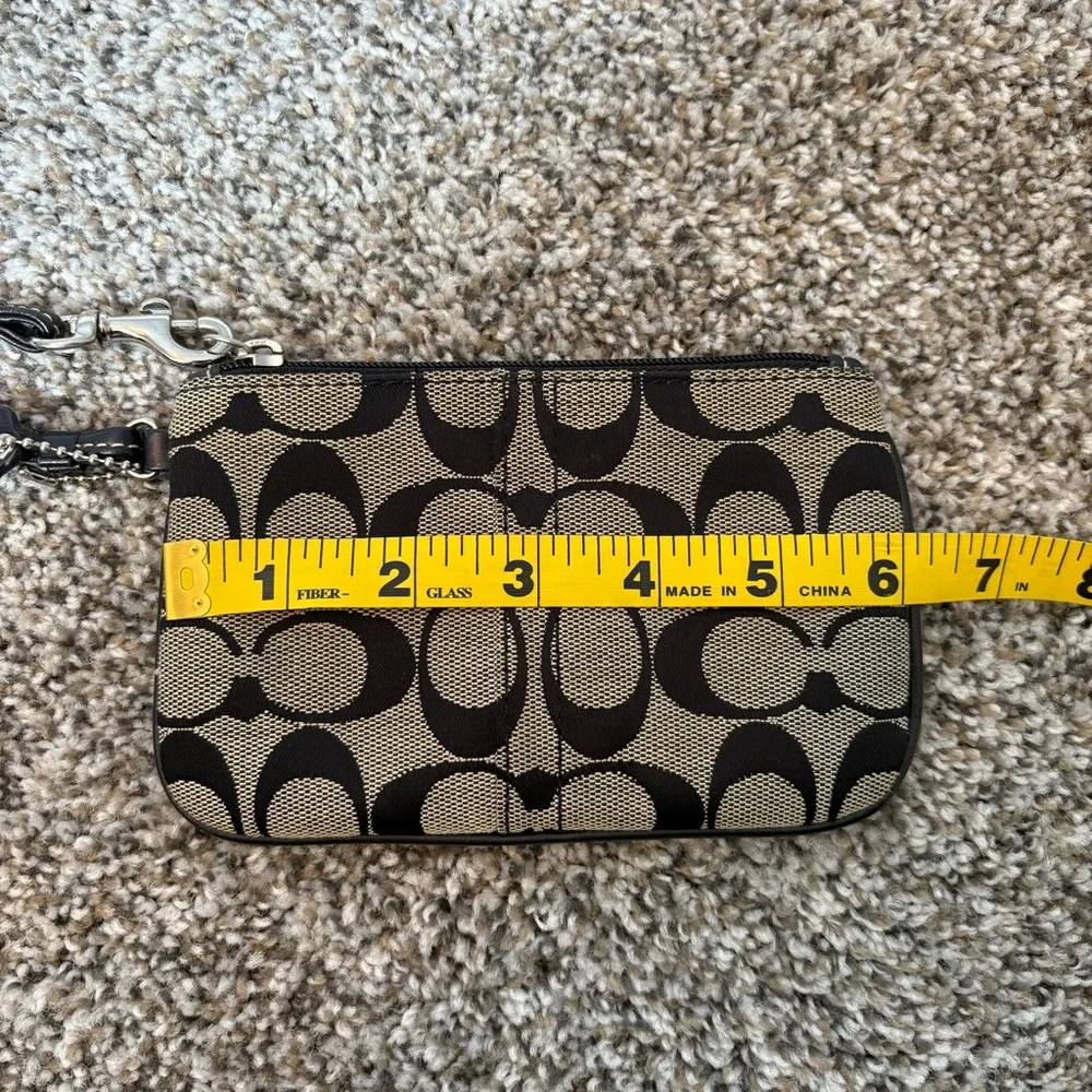 Coach Black and grey Signature Wristlet